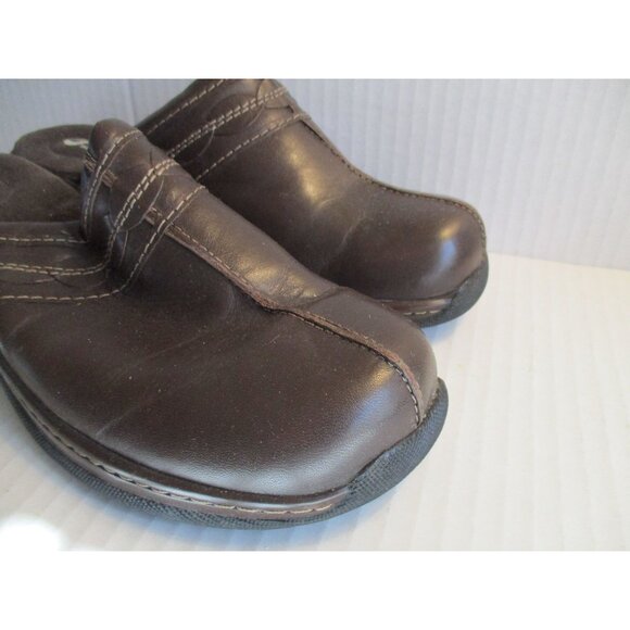 *SoftWalk Brown Mule Slides Leather Upper Accent Stitching - Size 9.5M - Picture 6 of 12
